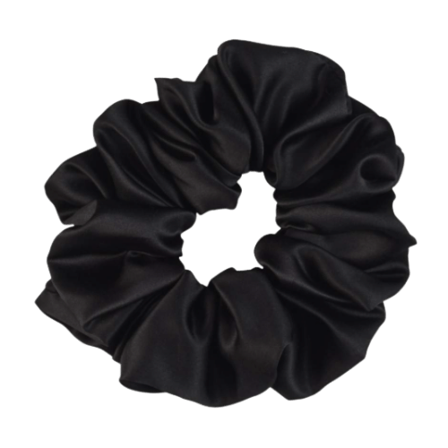 extra large black satin scrunchie